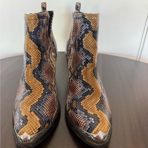 Jeffrey Campbell Snake Pattern Ankle Boots - Brown, Black, Gold - Picture 7 of 7